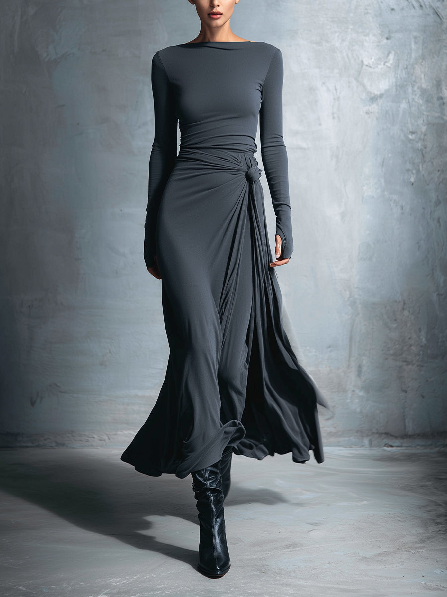 ADRIANA™| MAXI DRESS WITH SIDE KNOT