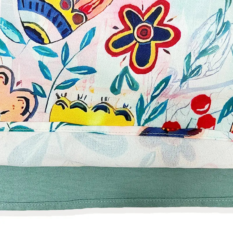 Waverley – Blusa con mangas de volantes y estampado
