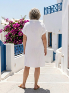 Helene | Vestido de manga corta con bolsillo delantero y largo hasta la rodilla