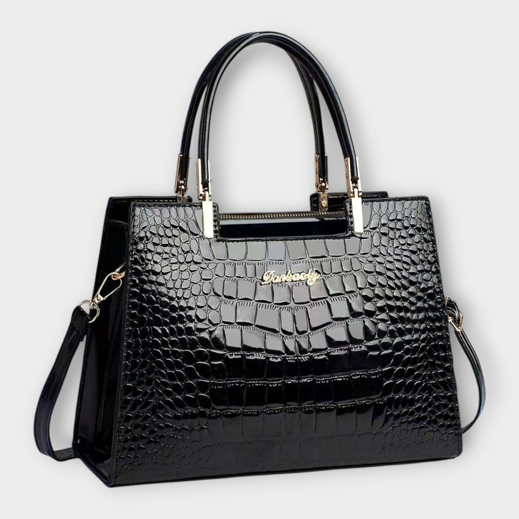 Olivia - Bolso con patrón de cocodrilo brillante