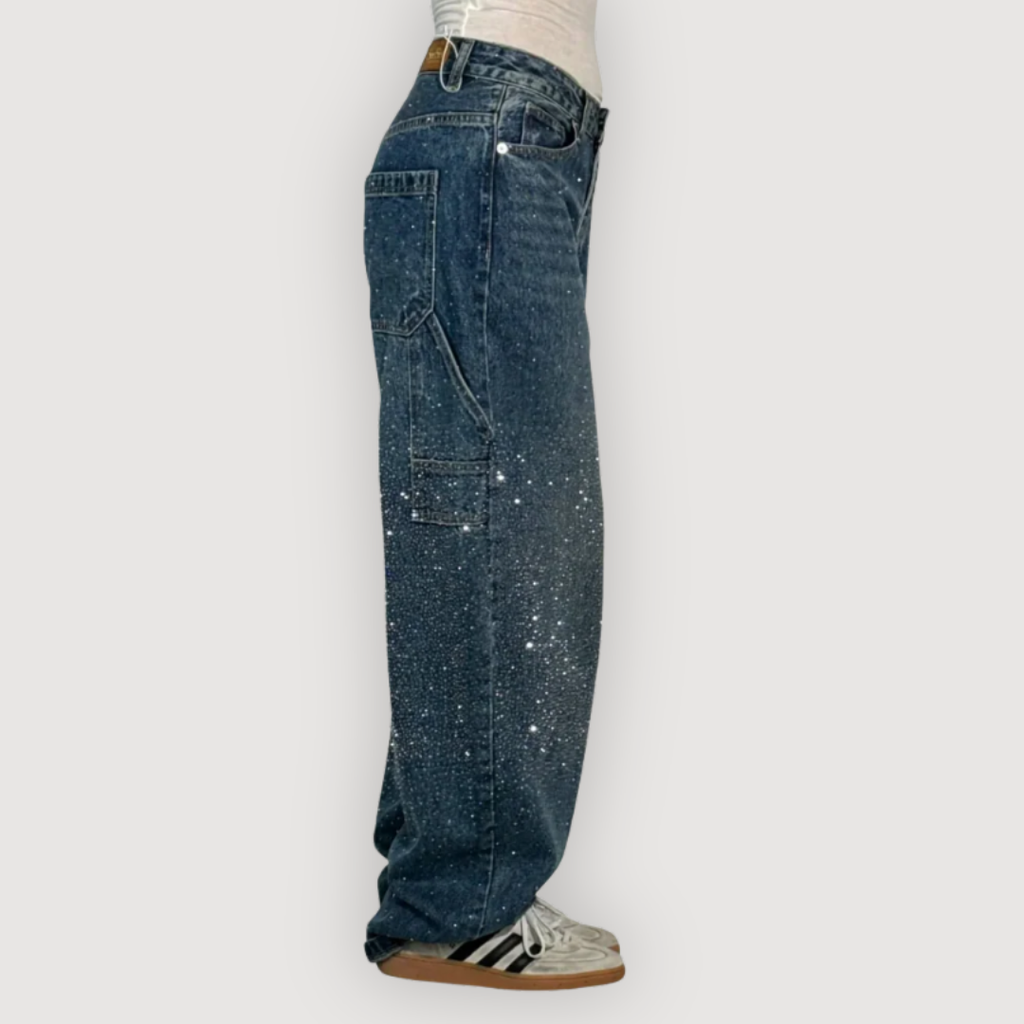 MICHELLE – PANTALONES CARGO CON BRILLO