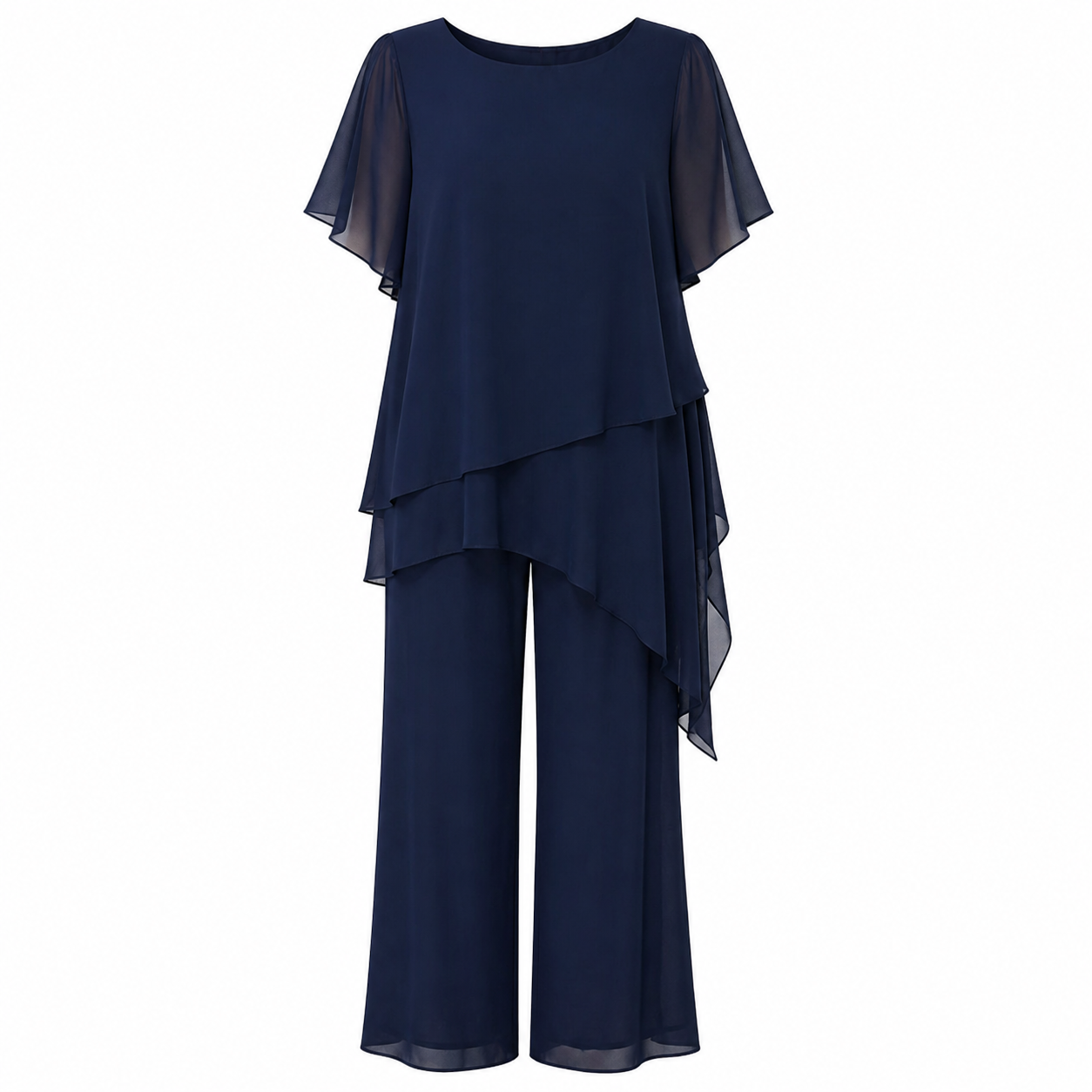 Amelle | Conjunto de Dos Piezas con Top de Capas y Pantalón
