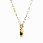 Collar Rectangular Dorado con Broche