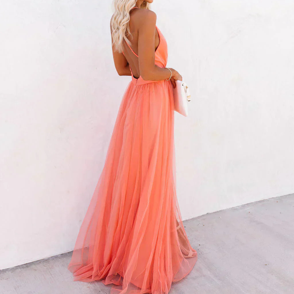AMELLE | Vestido Maxi Luz Coral