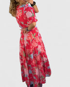Minelda | Vestido Elegante Floral con Cuello en V