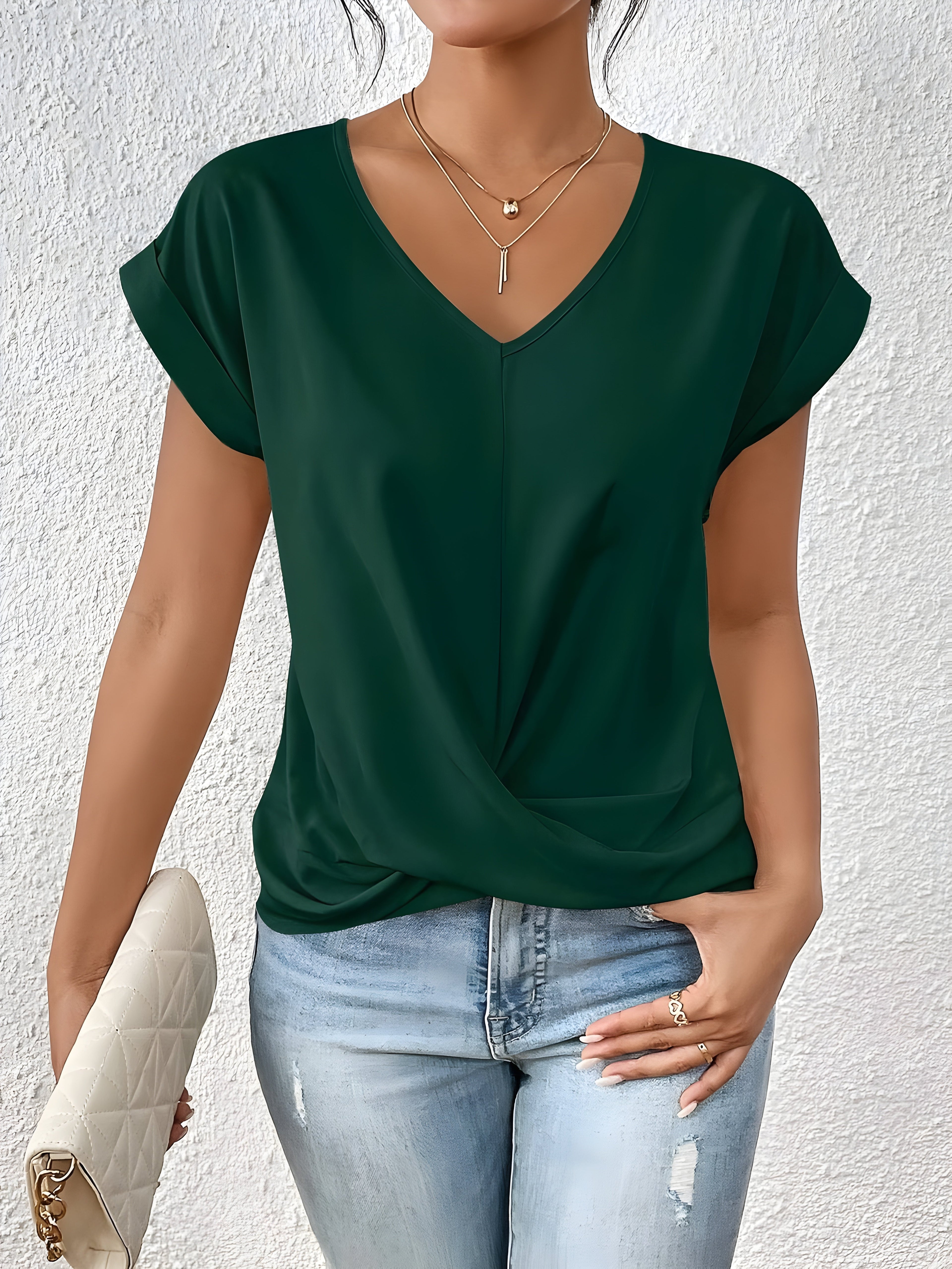 Maia – V-Neck Top with Twist Detail