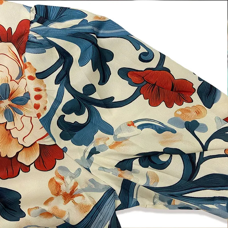 Serenity – Blusa clásica vintage con estampado floral