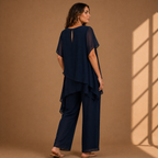 Amelle | Conjunto de Dos Piezas con Top de Capas y Pantalón