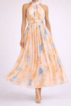 AMELLE - Vestido Halter Acuarela