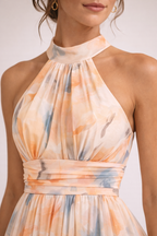 AMELLE - Vestido Halter Acuarela