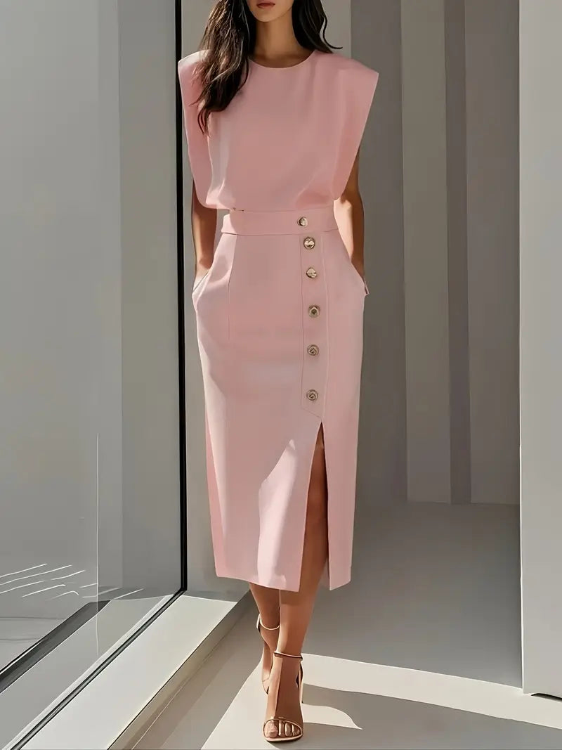 Dalia | Vestido Midi con Abertura Lateral