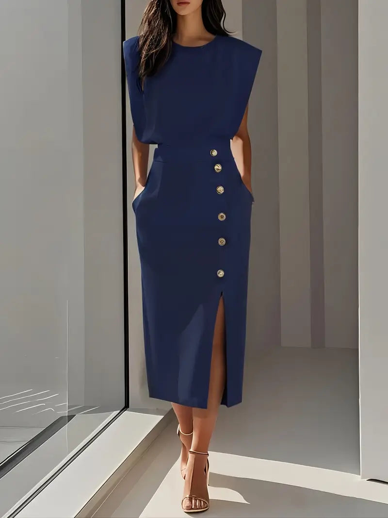 Dalia | Vestido Midi con Abertura Lateral