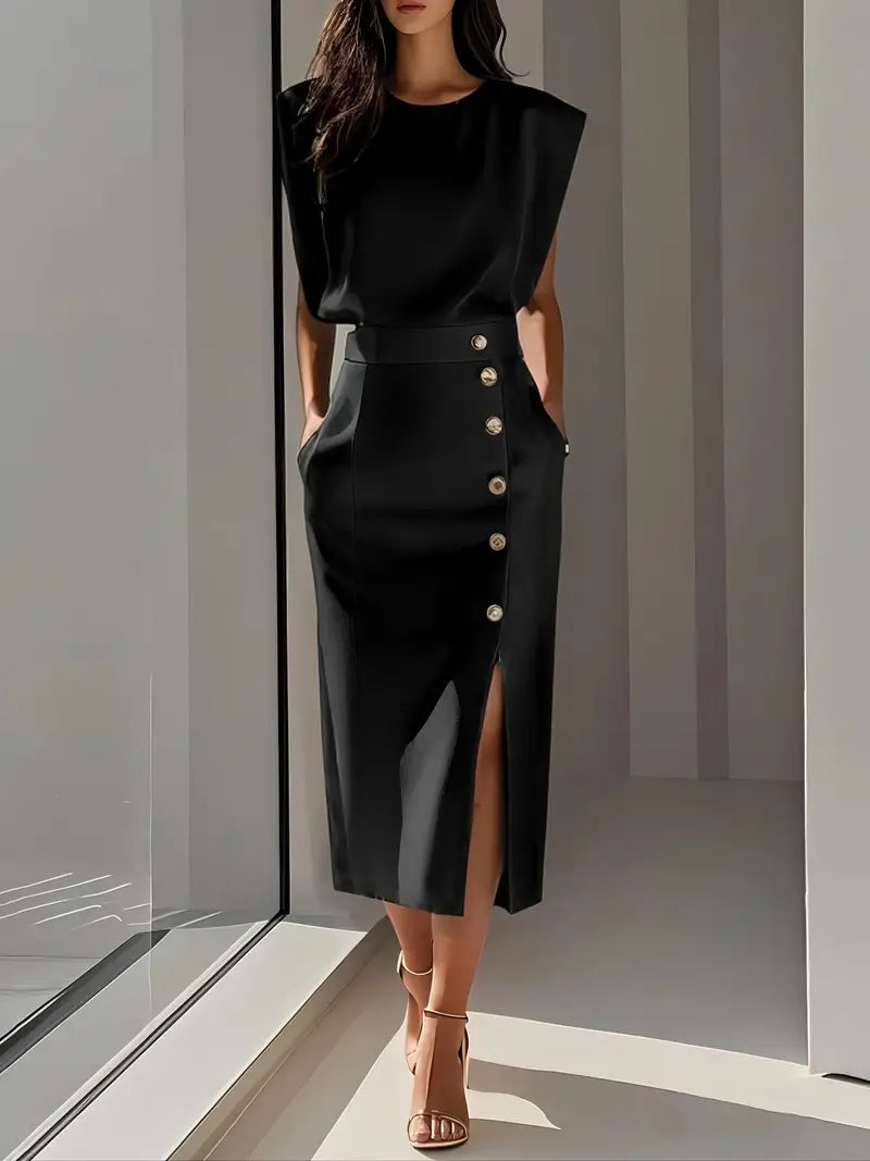 Dalia | Vestido Midi con Abertura Lateral