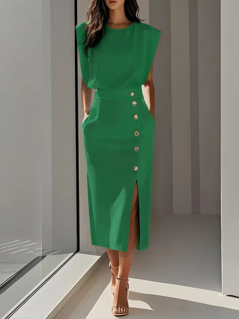 Dalia | Vestido Midi con Abertura Lateral
