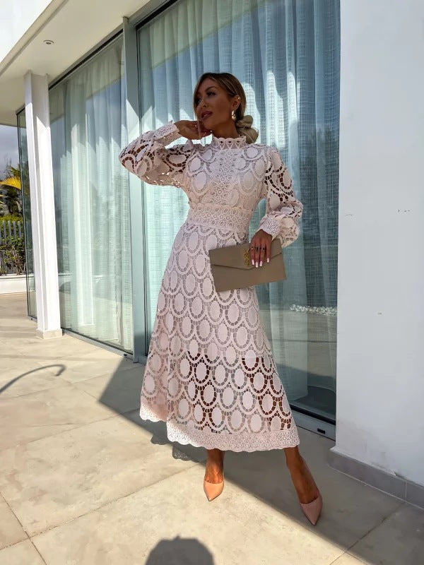 AMELLE-Vestido de Encaje Elegante