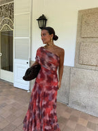 INÉS™ | ASYMMETRIC MESH MAXI DRESS