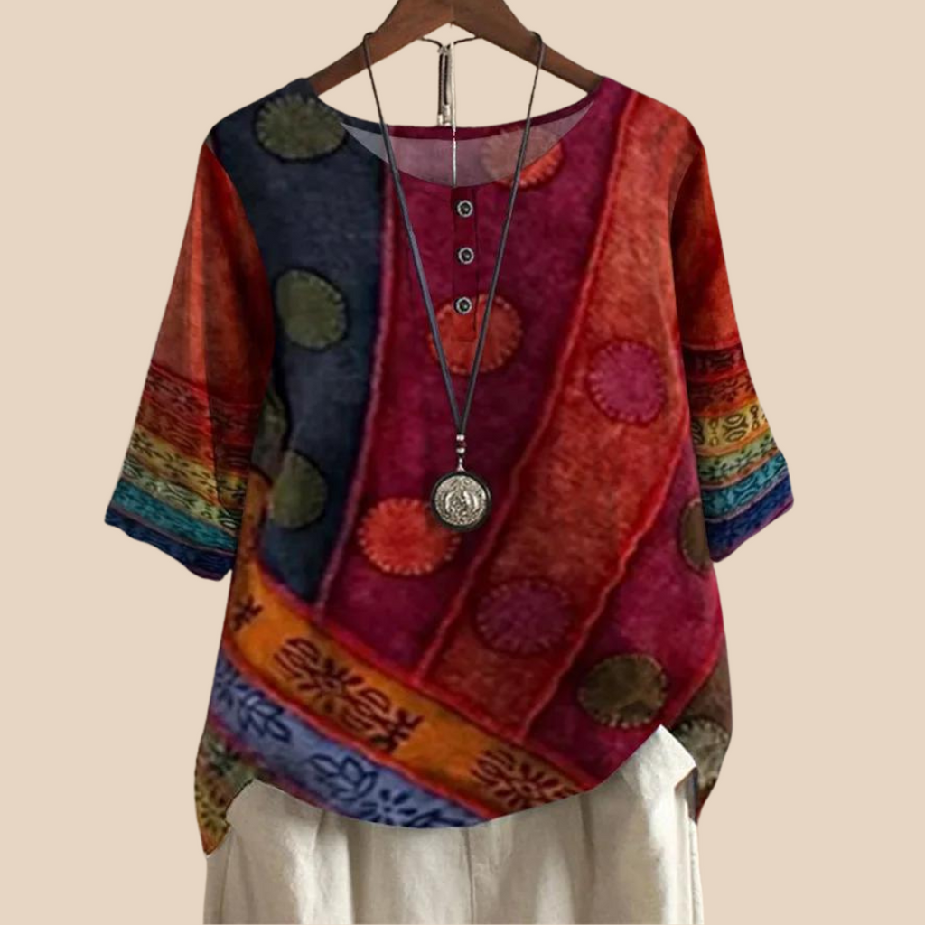Parmina – Blusa boho patchwork