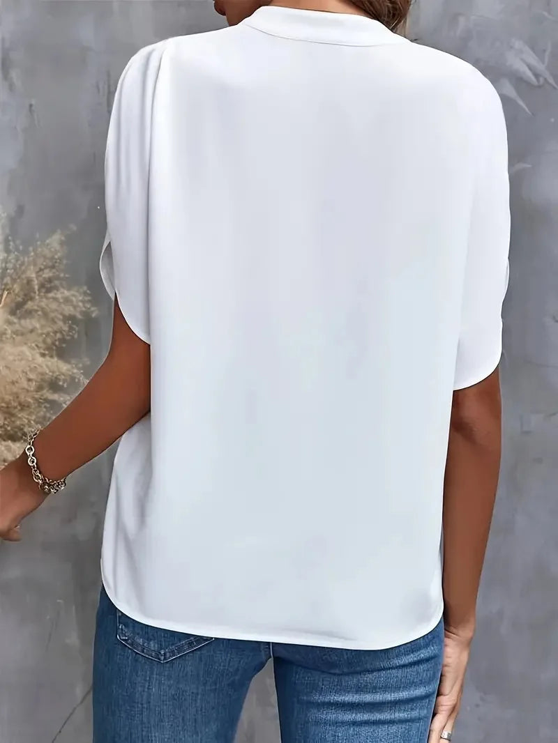 Roswina – Blusa con cuello de pico de corte holgado