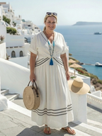 Seren | Vestido midi de manga corta con escote de pico cruzado