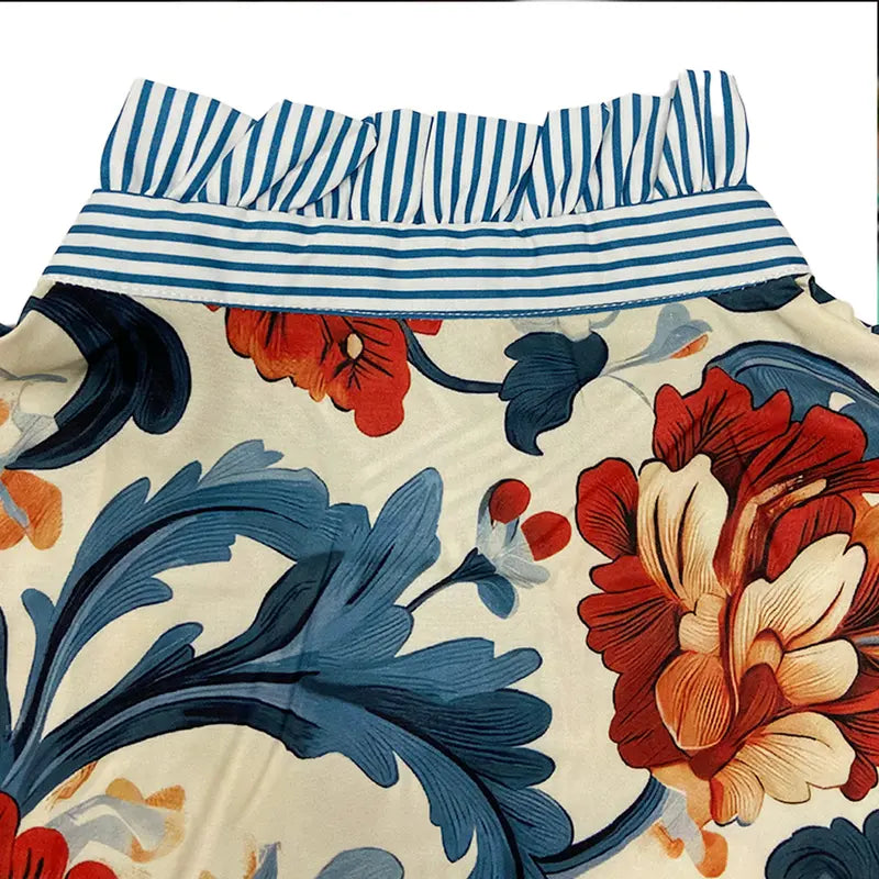 Serenity – Blusa clásica vintage con estampado floral