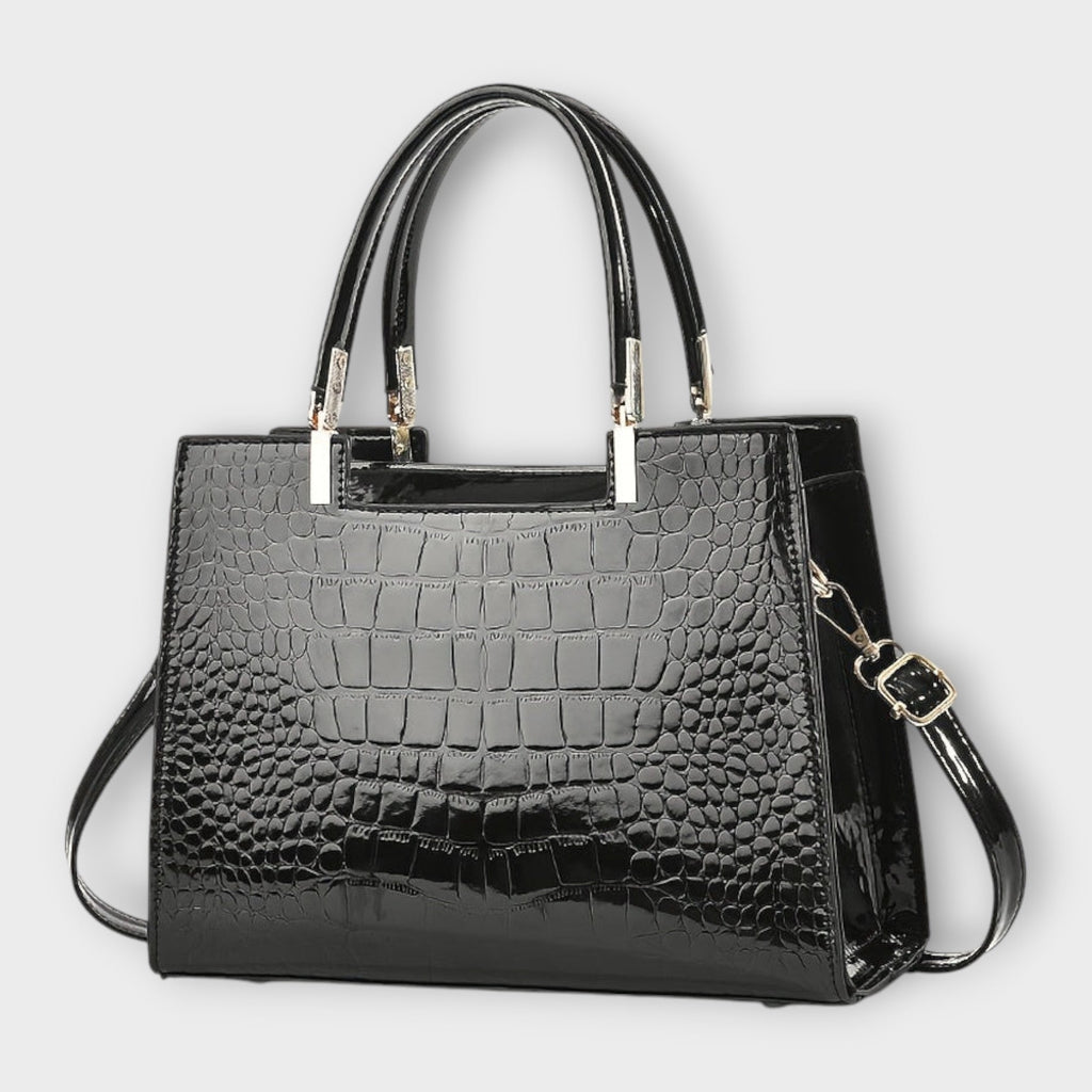 Olivia - Bolso con patrón de cocodrilo brillante