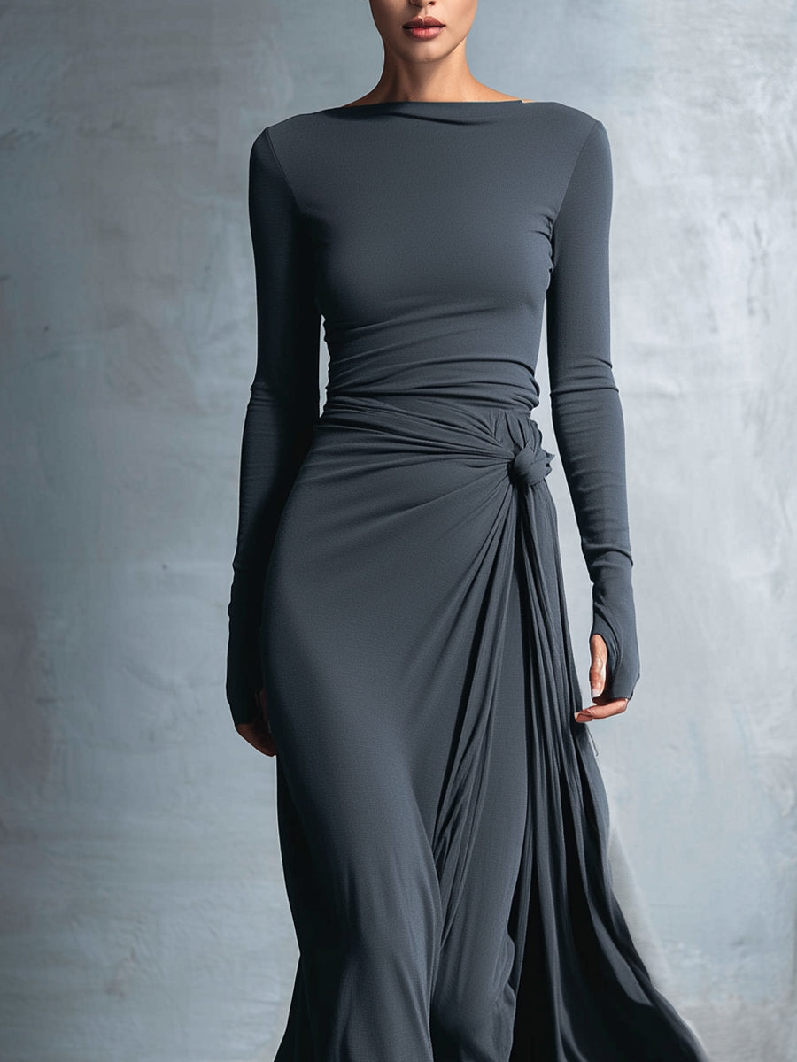 ADRIANA™| MAXI DRESS WITH SIDE KNOT