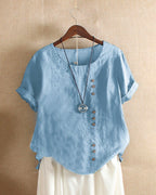 Blusa de manga corta para mujer