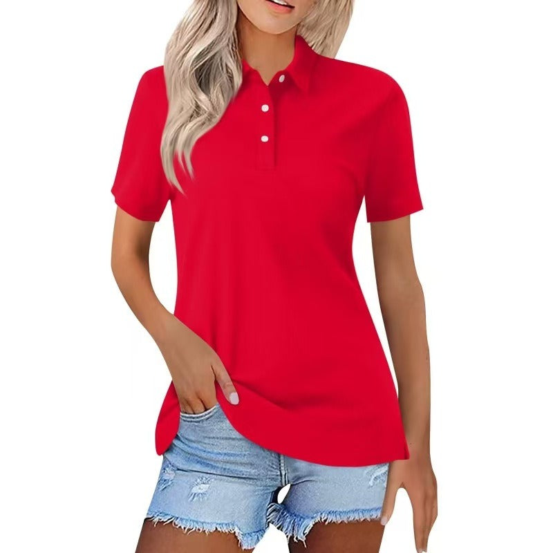 Priscella – Classic Polo Top with Buttons