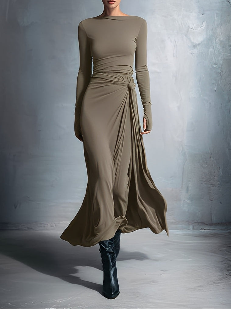 ADRIANA™| MAXI DRESS WITH SIDE KNOT